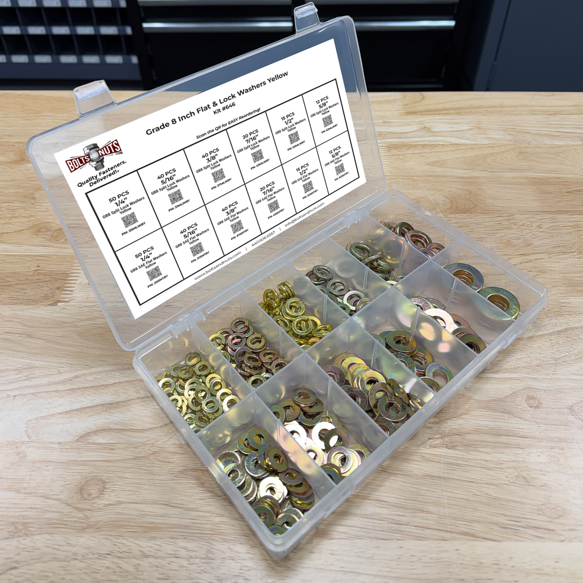 Lock Washers Assorted Assortment Kit #646 (355Pcs.) Grade 8 Inch Flat & Lock Washers - Zinc ...