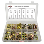 Assortment Kit #646 (355Pcs.) Grade 8 Inch Flat & Lock Washers - Zinc & Yellow Plated