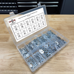 Assortment Kit #648 (335Pcs.) Class 10 Metric Flat & Lock Washers - Zinc Plated