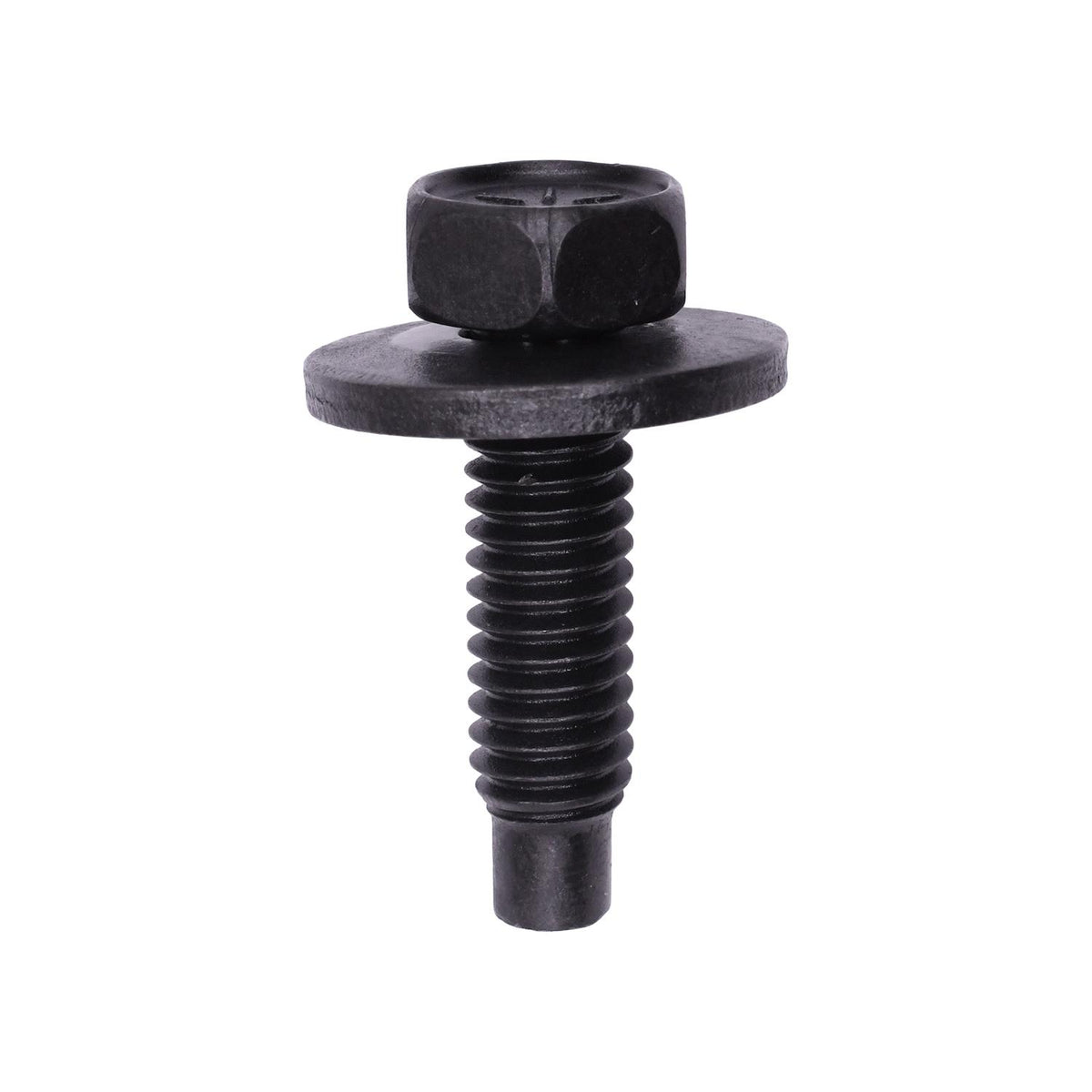 5/16"-18x1-3/16" Hex Head SEMS Body Bolt with a Dog Point, 7/8" Washer, Black Phosphate