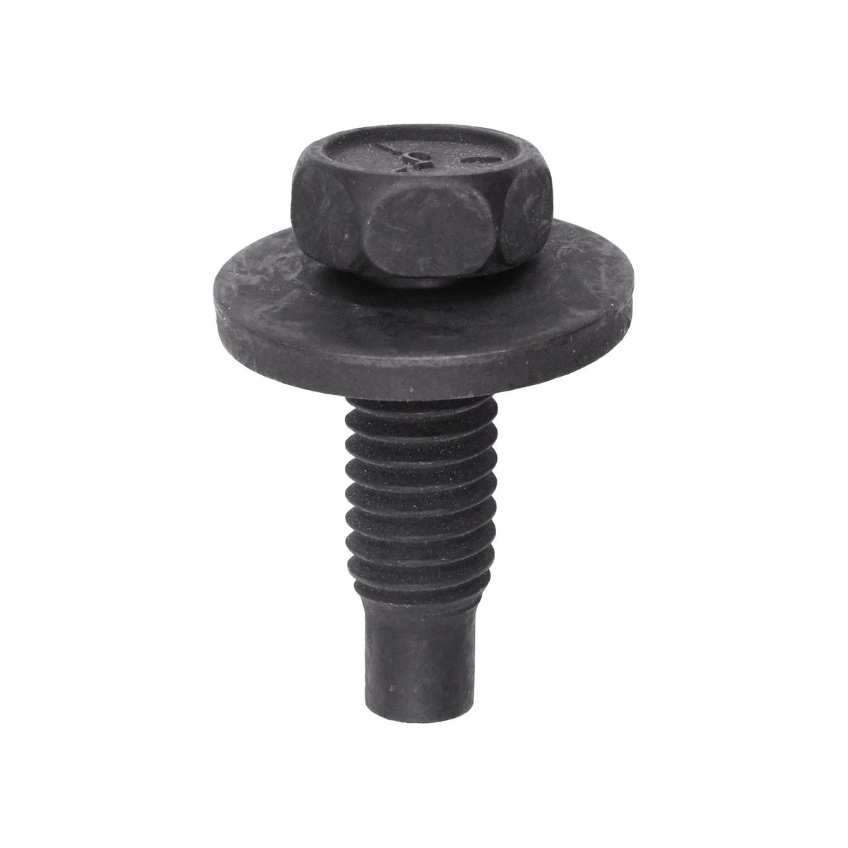 3/8"-16x1-3/16" Hex Head SEMS Body Bolt with a Dog Point, 1" Washer, Black Phosphate