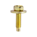 5/16"-18x1-3/16" Hex Head SEMS Body Bolt with a Dog Point, 7/8" Washer, Trivalent Yellow Zinc