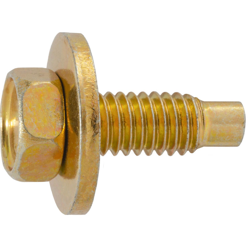 5/16"-18x15/16" Hex Head SEMS Body Bolt with a Dog Point, 7/8" Washer, Trivalent Yellow Zinc