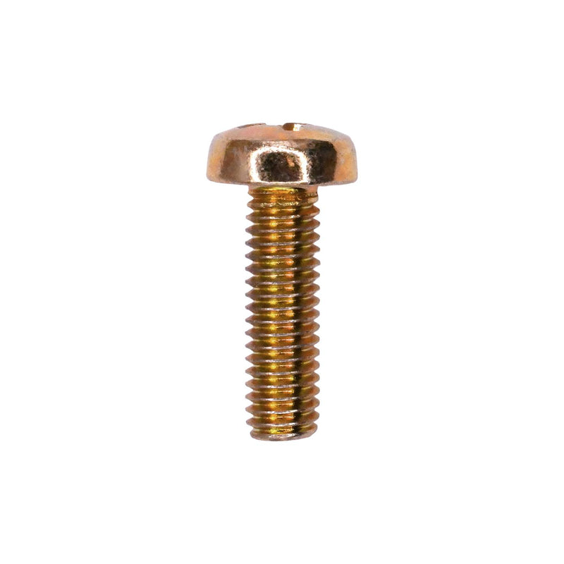 M6-1.0x20mm Phillips Pan Head License Plate Screw, Trivalent Yellow Zinc