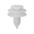 7.1mmx14.5mm White Nylon Triple Head Door Panel Christmas Tree Retainer, 19mm Head