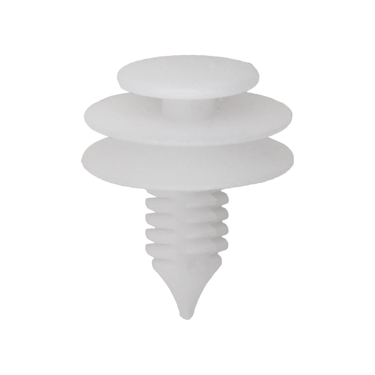 7.1mmx14.5mm White Nylon Triple Head Door Panel Christmas Tree Retainer, 19mm Head