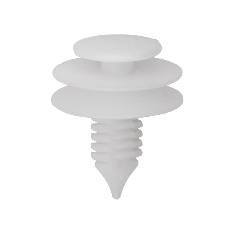 7.1mmx14.5mm White Nylon Triple Head Door Panel Christmas Tree Retainer, 19mm Head