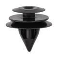 8mmx10mm Black Nylon Triple Head Door Trim Panel Clip, 18mm Head