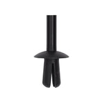 5mmx10mm Black Nylon Push-Type Rear Bumper Retainer with Open End, 11mm Head
