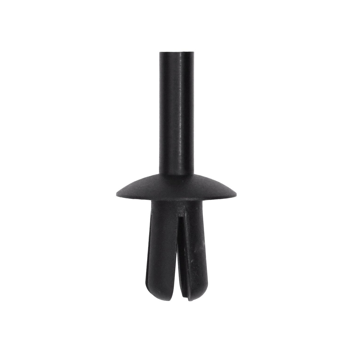 5mmx10mm Black Nylon Push-Type Rear Bumper Retainer with Open End, 11mm Head