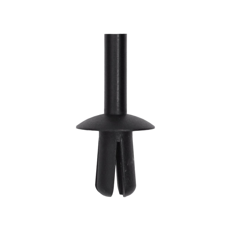 5mmx10mm Black Nylon Push-Type Rear Bumper Retainer with Open End, 11mm Head