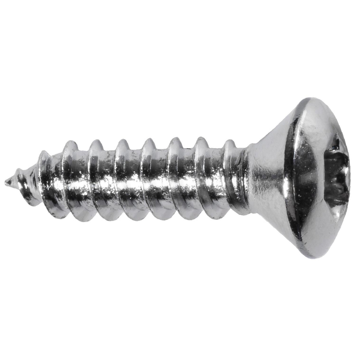 #10x3/4" Torx Oval Head Tapping Screw, Type A/AB, Chrome