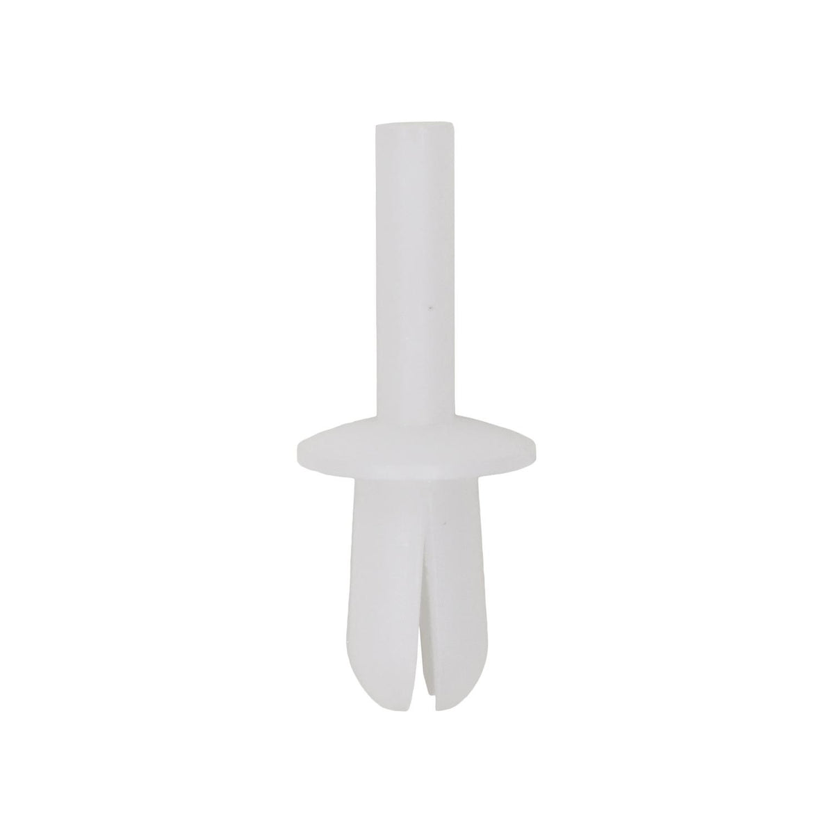 1/4"x1/2" White Nylon Push-Type Rear Radiator Lower Grille Retainer with Open End, 7/16" Head