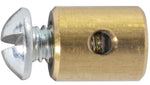 Brass Wire-Cable Stop with Screw, 5/16" OD, 3/32" Hole Diam