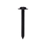 #10x1-1/2" Phillips Truss Head Flat Washer Tapping Screw, Type A/AB, Black