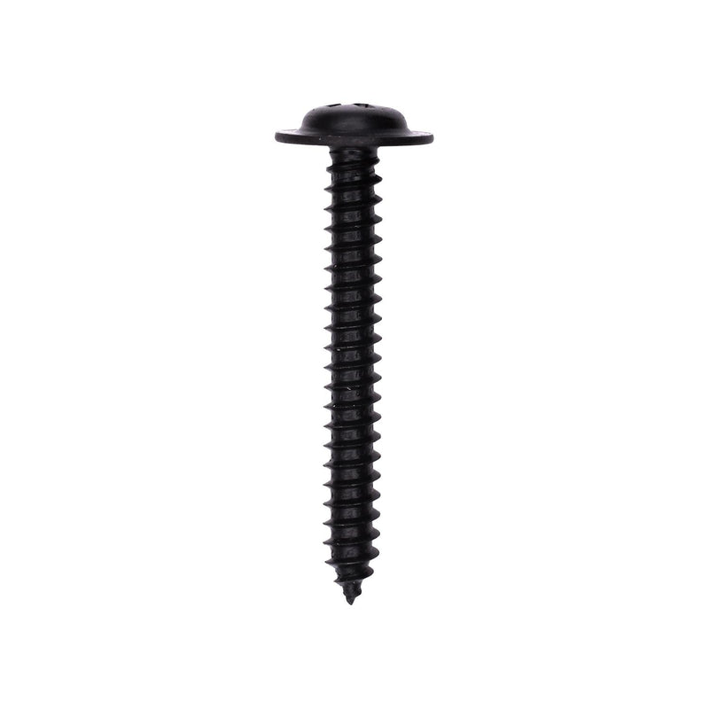 #10x1-1/2" Phillips Truss Head Flat Washer Tapping Screw, Type A/AB, Black