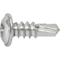 M4.2-1.41x13mm Phillips Pozi Truss Head Washer Tapping Screw with Tek Point, Type A/AB, 8mm Washer, Chrome