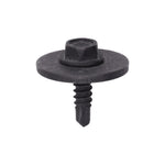#8x5/8" Hex Head Washer Tapping Screw with Tek Point, Type 2 Self-Drilling Tek, Black