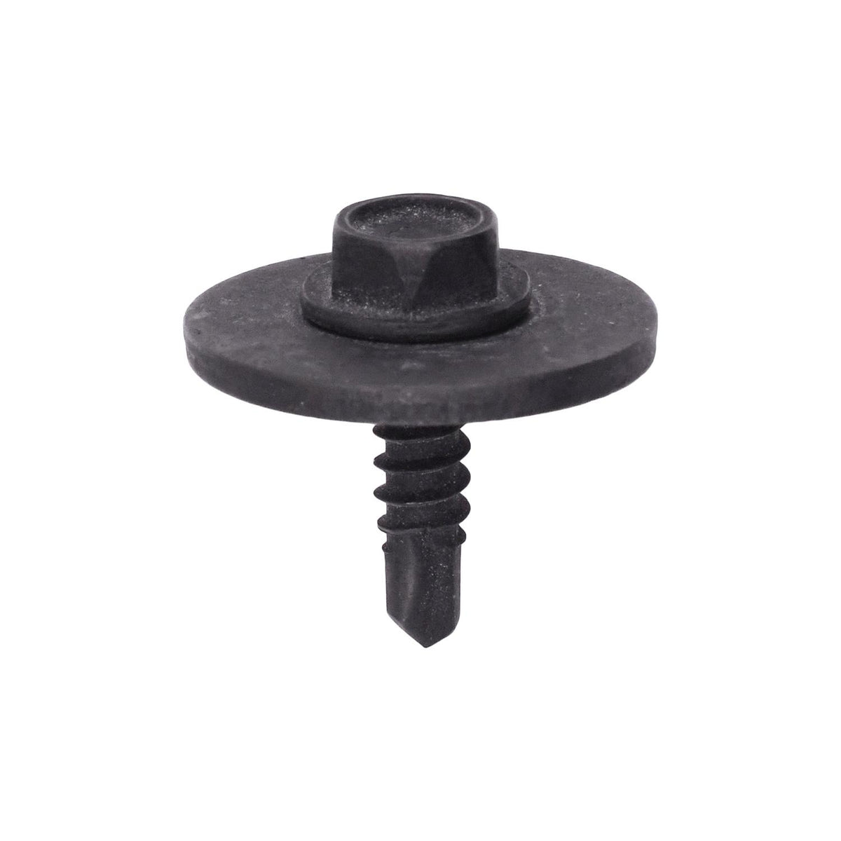 #8x5/8" Hex Head Washer Tapping Screw with Tek Point, Type 2 Self-Drilling Tek, Black