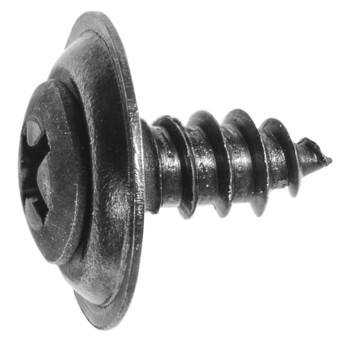 #10x1/2" Phillips Oval Head SEMS Tapping Screw Countersunk Washer, Type A/AB, Black