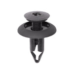 6mmx14mm Black Nylon Screw-Type Cowl, Bumper, Fender Liner, Interior Trim Retainer with Closed End, 15mm Head