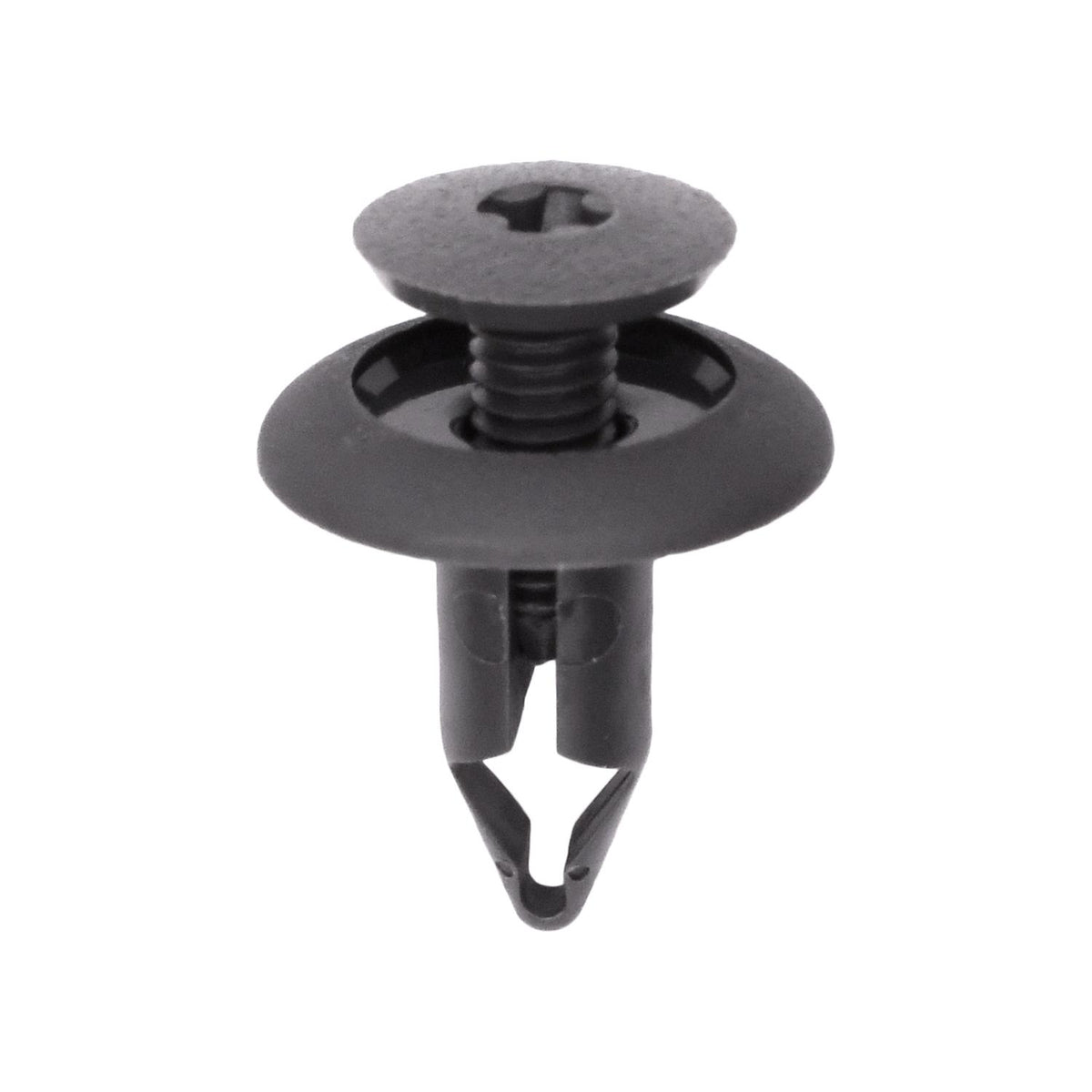 6mmx14mm Black Nylon Screw-Type Cowl, Bumper, Fender Liner, Interior Trim Retainer with Closed End, 15mm Head