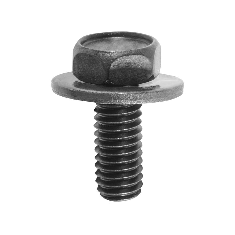 M6x16mm Hex Head SEMS Screw, 16mm Washer, Black