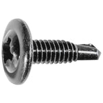 M4.2-0.79x15mm Phillips Truss Head Serrated Washer Tapping Screw with Tek Point, Type A/AB, 11mm Washer, Black