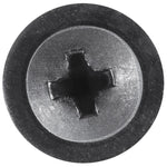 M4.2-0.79x15mm Phillips Truss Head Serrated Washer Tapping Screw with Tek Point, Type A/AB, 11mm Washer, Black
