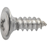 #10x5/8" Phillips Oval Head SEMS Flush Washer Tapping Screw, Type A/AB, Chrome
