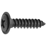 #8x3/4" Phillips Oval Head SEMS Flush Washer Tapping Screw, Type A/AB, Black