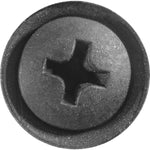 #10x5/8" Phillips Oval Head SEMS Flush Washer Tapping Screw, Type A/AB, Black