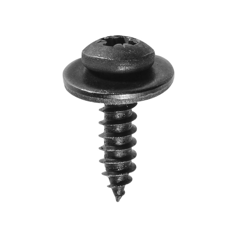 M4.2-1.41x15mm Phillips Pan Head SEMS Tapping Screw, Type A/AB, 12mm Washer, Black