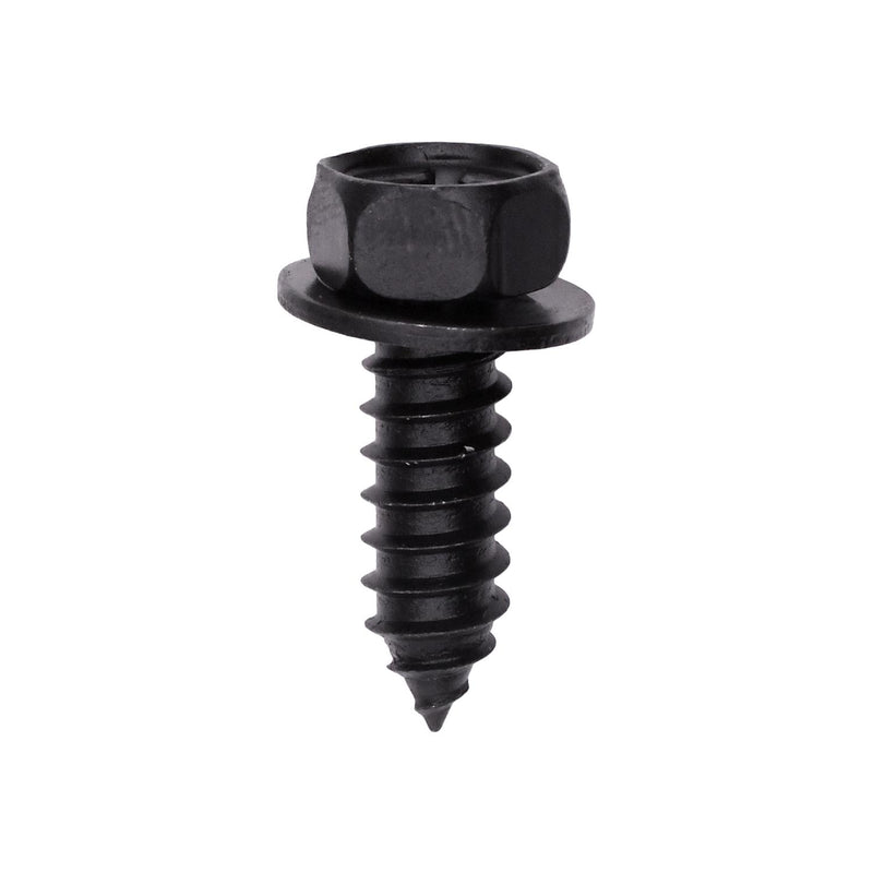 #14x3/4" Phillips Hex Head Flange Hex/Slotted Washer Tapping Screw, Type A/AB, 1/2" Washer, Black