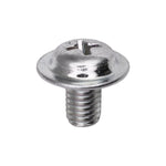 M5-0.80x8mm Phillips Truss Head Pan Washer License Plate Screw, 12mm Washer, Zinc