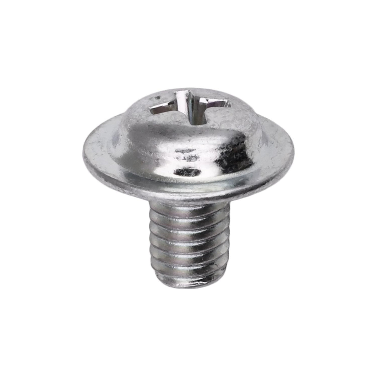 M5-0.80x8mm Phillips Truss Head Pan Washer License Plate Screw, 12mm Washer, Zinc