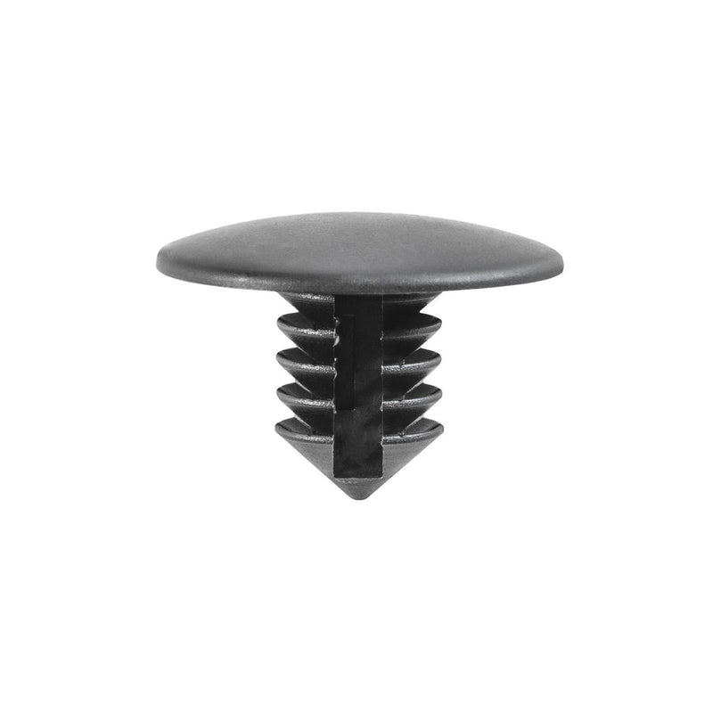 1/4"x10.5mm Black Nylon Single Head Front Bumper Christmas Tree Retainer, 19mm Head