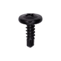 #8x1/2" Phillips Truss Head Washer Tapping Screw with Tek Point, Type 2 Self-Drilling Tek, 13/32" Washer, Black