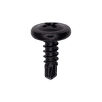 #8x1/2" Phillips Truss Head Washer Tapping Screw with Tek Point, Type 2 Self-Drilling Tek, 13/32" Washer, Black