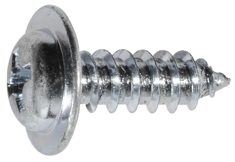 #8x1/2" Phillips Truss Head Flat Washer Tapping Screw, Type A/AB, Zinc, #6 Head Size