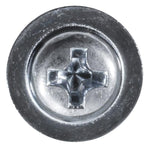 #8x1/2" Phillips Truss Head Flat Washer Tapping Screw, Type A/AB, Zinc, #6 Head Size