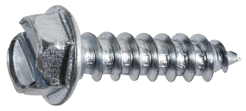 #14x1" Slotted Hex Head Flange Washer Tapping Screw, Type A/AB, Zinc