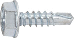 #6x1/2" Hex Head Washer Tapping Screw with Tek Point, Type 2 Self-Drilling Tek, Zinc