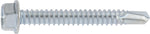 #14x2" Hex Head Washer Tapping Screw with Tek Point, Type 3 Self-Drilling Tek, Zinc