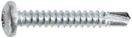 #10x1-1/4" Phillips Pan Head Tapping Screw with Tek Point, Type 3 Self-Drilling Tek, Zinc