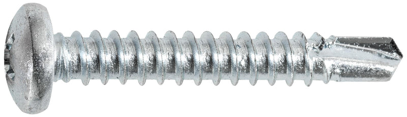 #10x1-1/4" Phillips Pan Head Tapping Screw with Tek Point, Type 3 Self-Drilling Tek, Zinc