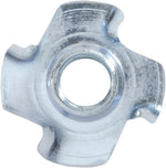 1/4"-20 Tee Nut 4 Prong, Zinc