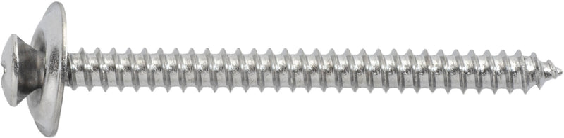 #8x2" Phillips Oval Head SEMS Tapping Screw Countersunk Washer, Type A/AB, Chrome