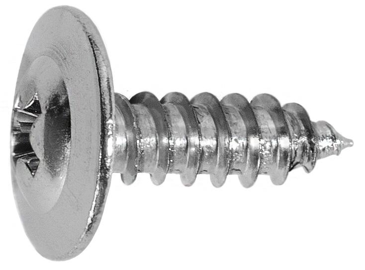 #8x1/2" Phillips Truss Head Round Washer Tapping Screw, Type A/AB, 7/16" Washer, Chrome