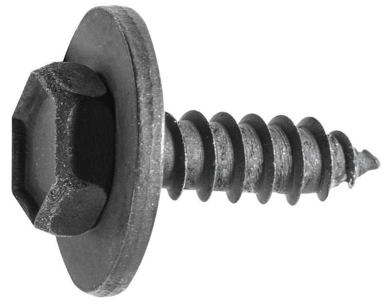 M4.8-1.61x16mm Hex Head SEMS Tapping Screw, Type A/AB, 15mm Washer, Black